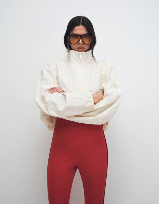 ASOS DESIGN - Leggings rojos estilo fuseau con raya lateral en contraste, 3 de 7