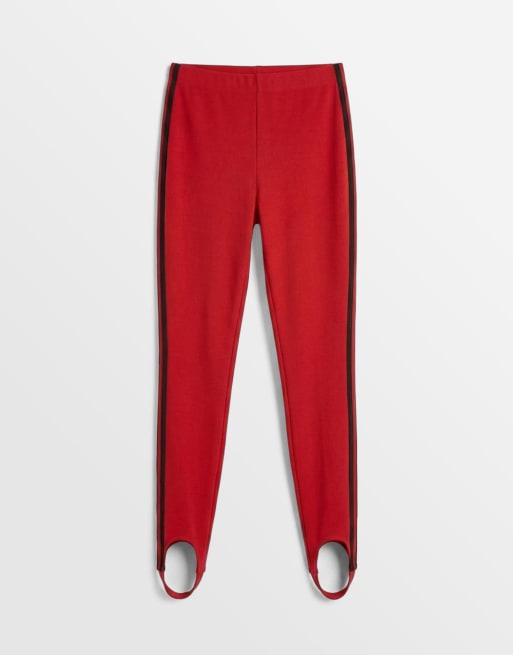 ASOS DESIGN - Leggings rojos estilo fuseau con raya lateral en contraste, 6 de 7