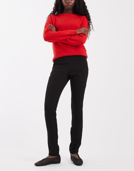 ASOS DESIGN leggings sartoriali con zip alla caviglia e dettaglio a righe laterali neri, 1 di 5