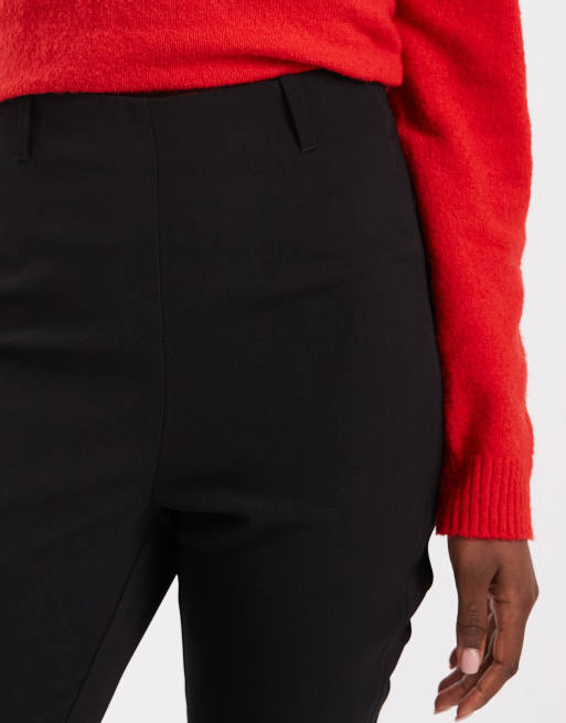 ASOS DESIGN leggings sartoriali con zip alla caviglia e dettaglio a righe laterali neri, 4 di 5