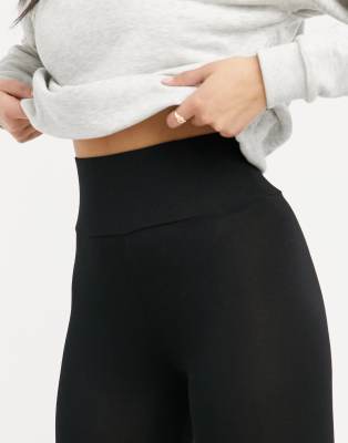 ASOS DESIGN leggings with deep waistband in black