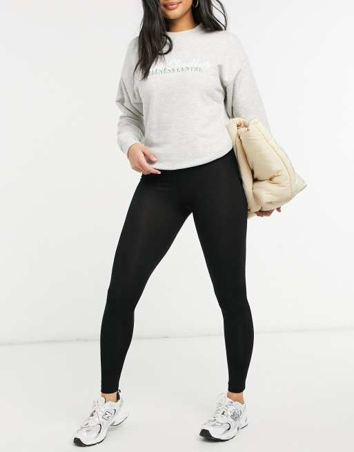 ASOS DESIGN leggings with deep waistband in black