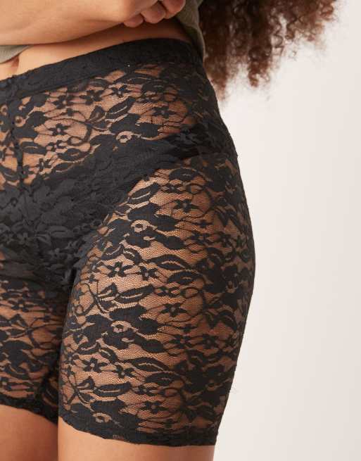 ASOS DESIGN - Leggingshort van kant in zwart, 3 van 5