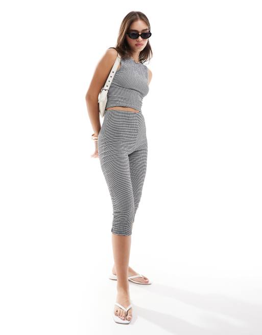 ASOS DESIGN – Legginsy capri w kratkę vichy, część zestawu