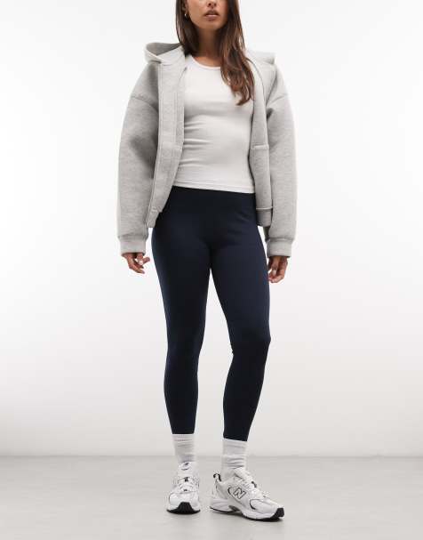 ASOS DESIGN legginsy interlock granatowe - view 1