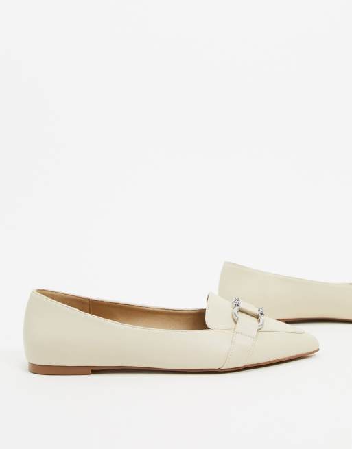ASOS DESIGN - Legit - Ballerines plates avec mors style mocassins - Ivoire, 3 de 4
