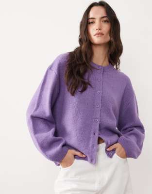 ASOS DESIGN - Leichte Relaxed-Fit-Strickjacke in Lila