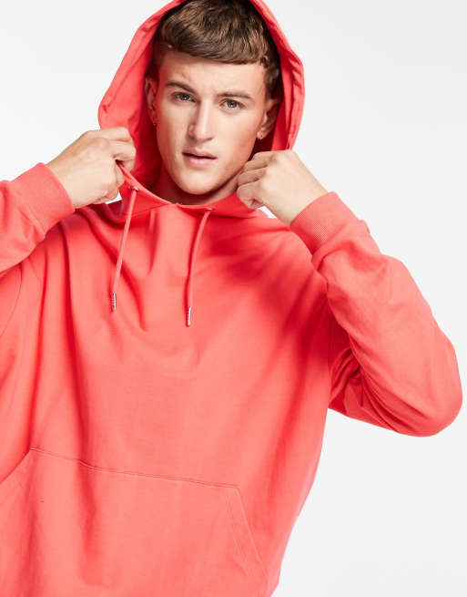 ASOS DESIGN – Leichter Oversize-Kapuzenpullover in Rosa