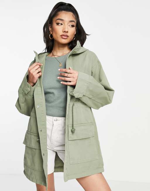 ASOS DESIGN Leichter Parka in Salbeigrun ASOS