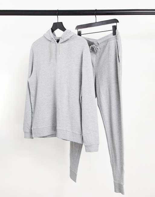 ASOS DESIGN – Leichter Trainingsanzug in Kalkgrau