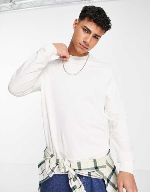 ASOS DESIGN – Leichtes Sweatshirt in Sanftweiß