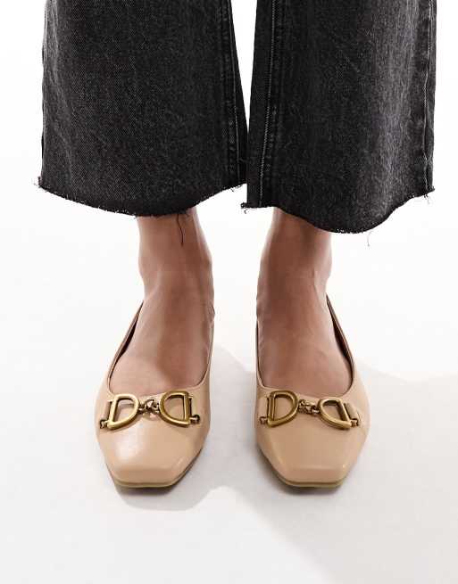 schuh Leigh ballet flats with bow in black patent