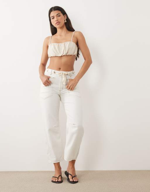 ASOS DESIGN Leinen-Bubble-Bralette in neutral, 3 von 4