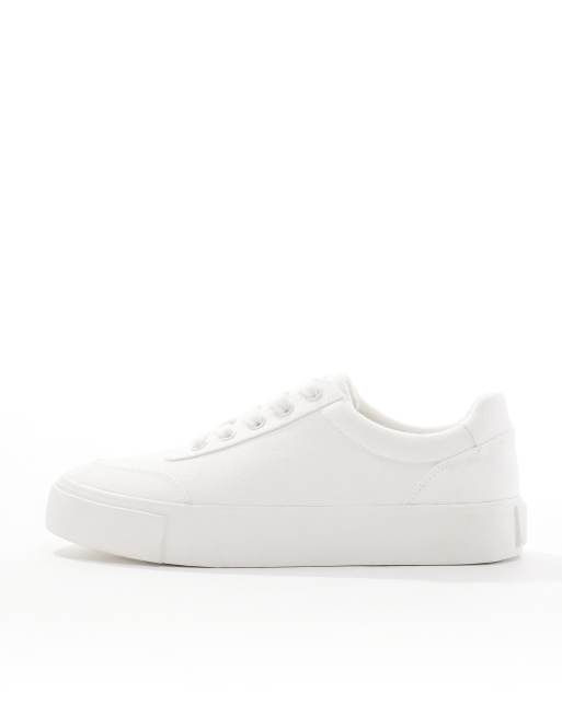 Asos white platform sneakers online