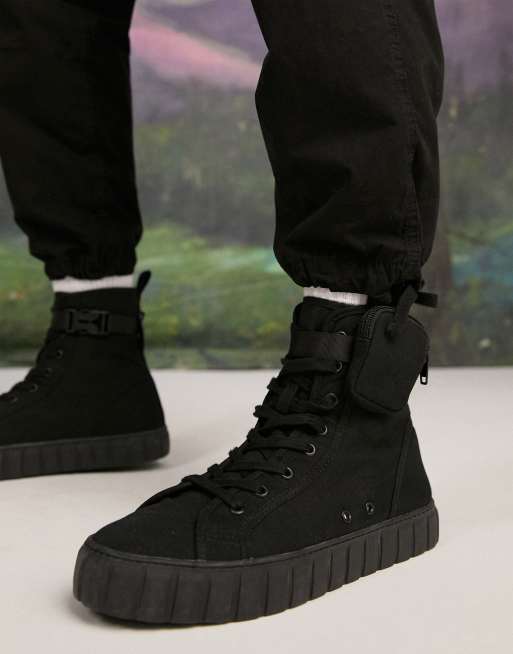 ASOS DESIGN – Leinenschuhe mit engem Schaft und aufgesetzten Taschen