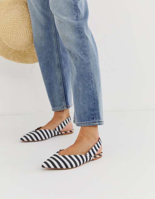 Striped best sale ballet flats