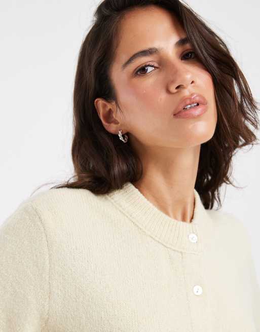 ASOS DESIGN lekki kardigan o luźnym kroju w kolorze buttermilk, 4 z 4