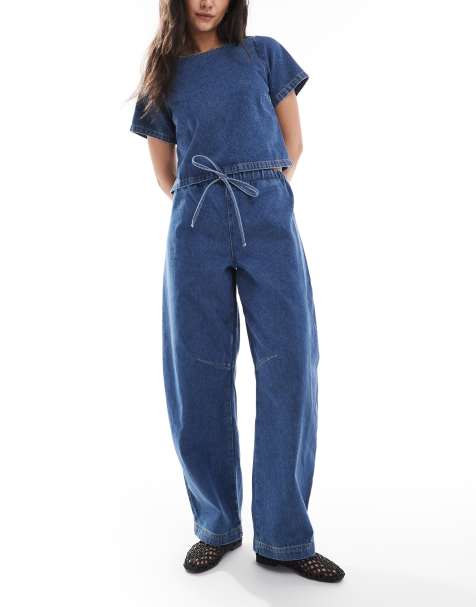 ASOS DESIGN lightweight barrel leg denim jean