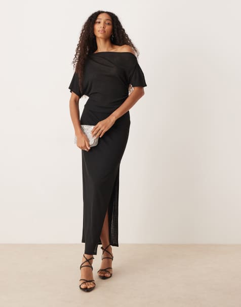 ASOS DESIGN – Lekko prześwitujący czarny siateczkowy zestaw z topem i spódnicą - view 1