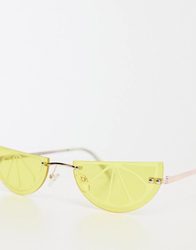 ASOS DESIGN lemon rimless glasses