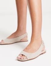 White peep outlet toe ballet flats