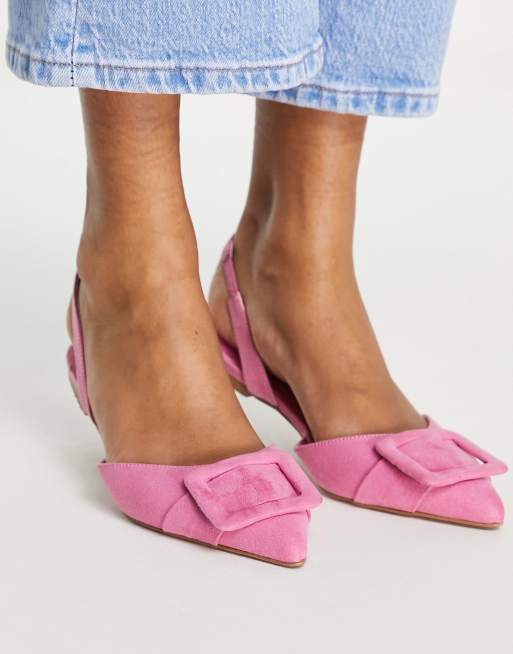 ASOS DESIGN – Lemons – Rosa ballerinaskor med hälrem, 3 av 4