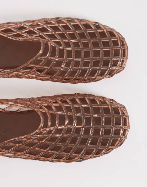 ASOS DESIGN Lennox jelly mules in brown, 2 of 4
