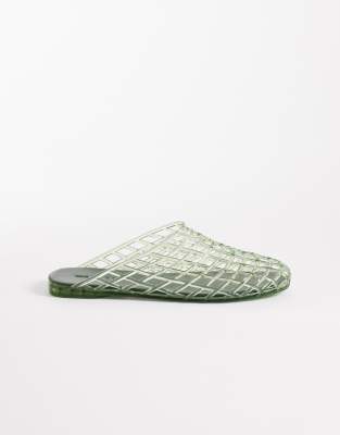 Asos Design Lennox Jelly Mules In Green