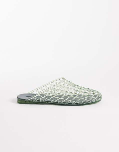 ASOS DESIGN Lennox jelly mules in green - view 1