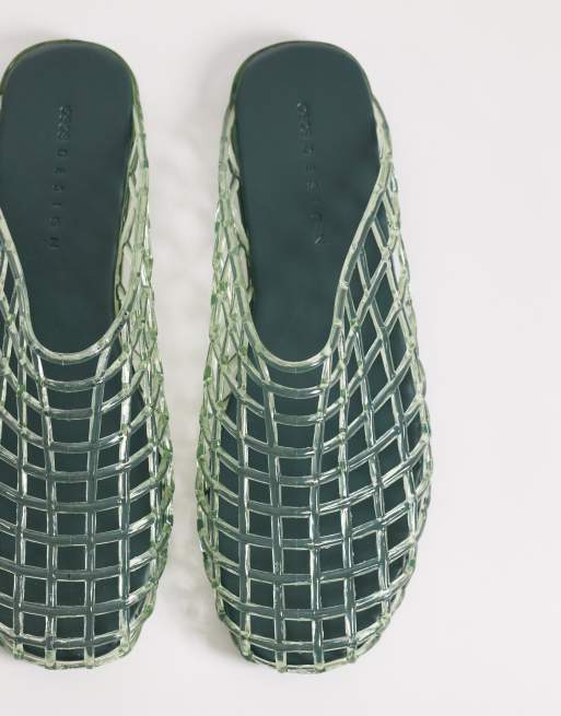 ASOS DESIGN Lennox jelly mules in green, 2 of 4