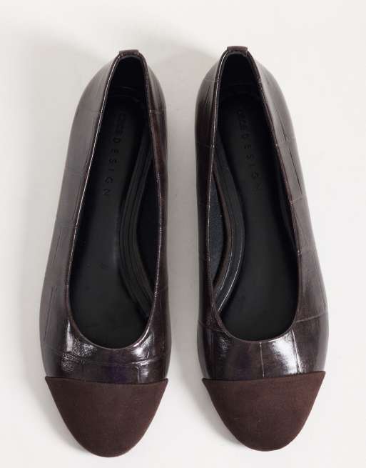 ASOS DESIGN Leon Ballerinas mit Kappe in Schokobraun, 2 von 4