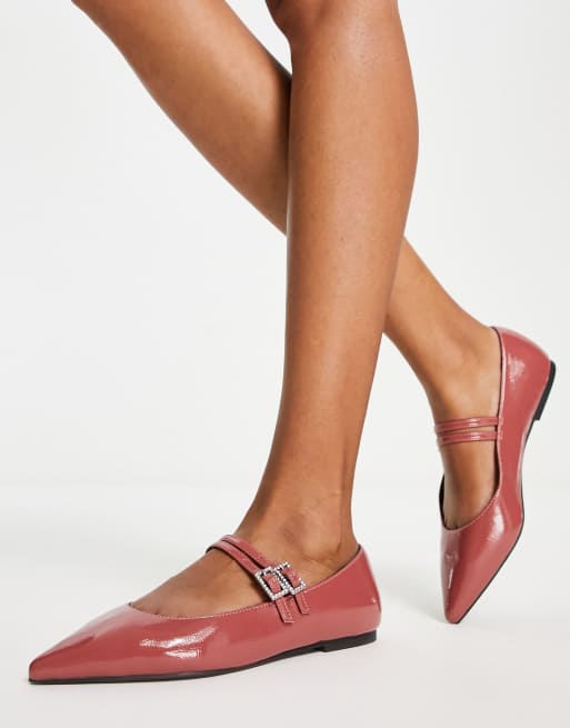 ASOS DESIGN - Leonie - Maryjane ballerina's met versiering in hoogglanzend roze, 2 van 4