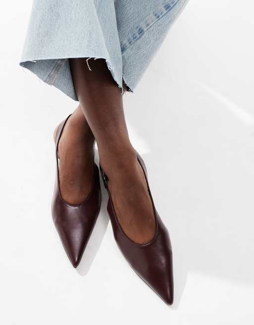 ASOS DESIGN – Leonora – Burgundowe balerinki z paskiem za piętą, 4 z 4