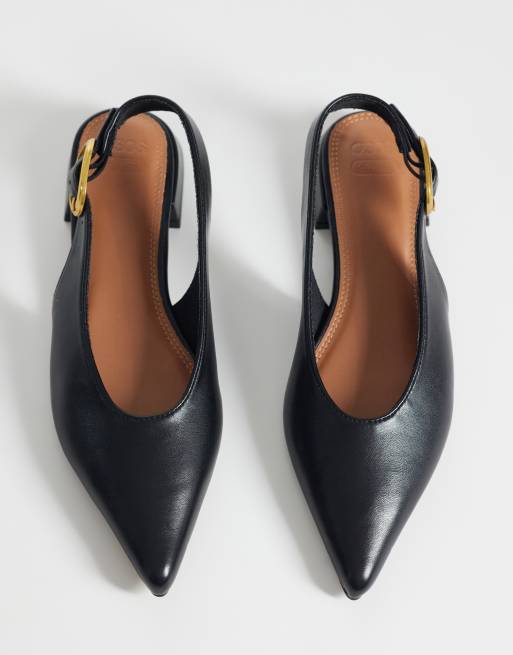 ASOS DESIGN Leonora slingback ballet flats in black, 3 of 4