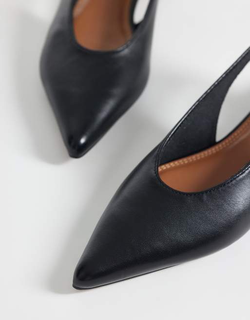ASOS DESIGN Leonora slingback ballet in black, 2 of 4