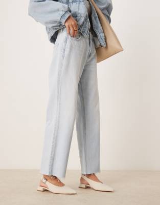 Asos Design Leonora Slingback Ballet In Neutral