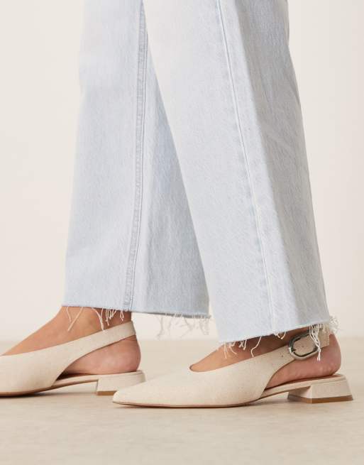 ASOS DESIGN Leonora slingback ballet in natural fabrication
