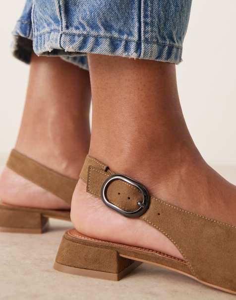 ASOS DESIGN Leonora slingback ballet in taupe suedette - view 2