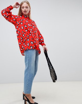 asos animal print tops