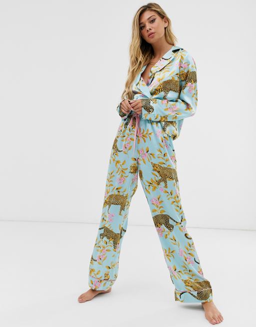 Silk animal print pajamas new arrivals