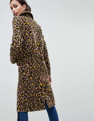 Asos animal print on sale coat