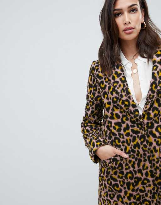 Leopard print sales coat asos