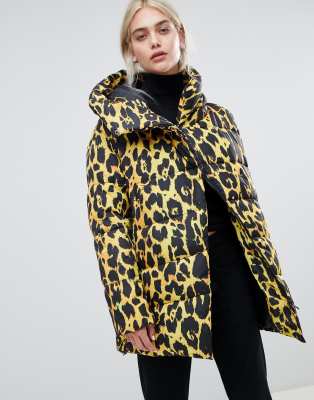 asos design leopard coat