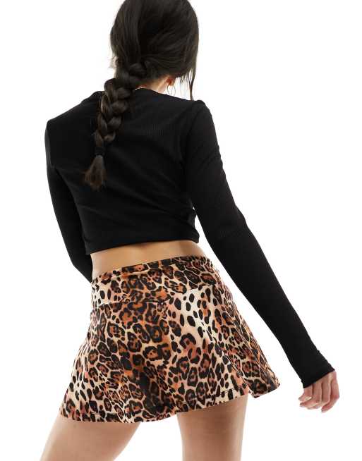 Leopard print outlet mini skirt asos