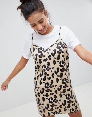 ASOS DESIGN Leopard Mini Slip Dress | ASOS