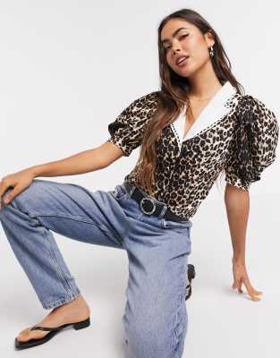 asos leopard top