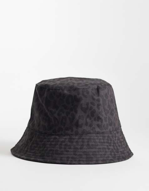 ASOS DESIGN leopard print bucket hat in grey - view 1