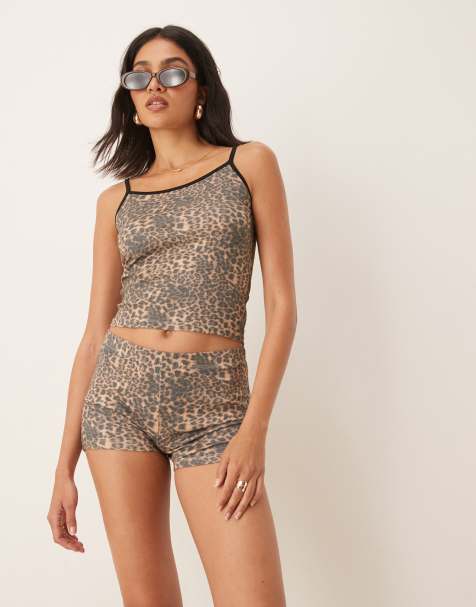 ASOS DESIGN leopard print cami top co-ord - view 1
