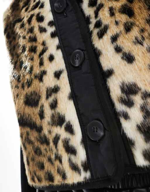【ORDINARY JOY】Leopard Fur gilet ORDINARY JOY】Leopard Fur gilet