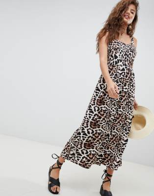 leopard print button through dress